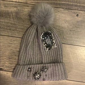 Victoria Secret snowflake sparkle Pom Pom hat